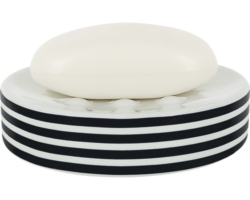 Porte-savon Spirella Tube-Stripes noir