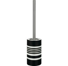 Ensemble porte-brosse WC Spirella Tube Stripes noir