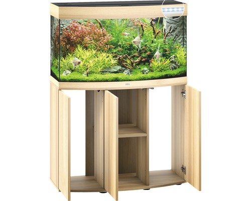 Aquarium avec meuble bas et éclairage intégré