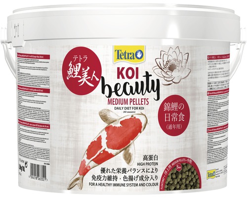 Tetra nourriture pellets KOI Beauty Medium 10 l Tetra Koi Beauty Medium Pellets en seau, nourriture pour poissons koï