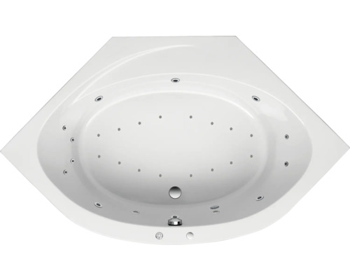 Baignoire balnéo encastrable OTTOFOND Saskia 150 x 150 cm blanc brillant 55100 Baignoire d''angle avec jets de dessus