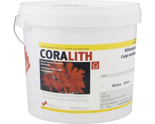 Enduit de silicate KABE Coralith fin 0.8 mm blanc 25 kg