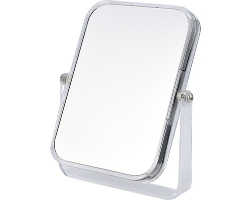 Quadratischer Standspiegel mit transparentem Rahmen