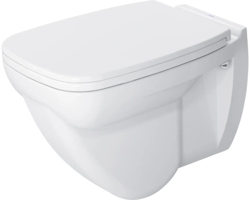 DURAVIT Wand-WC D-Code Flachspüler mit Spülrand weiss glänzend ohne WC-Sitz 2210090000