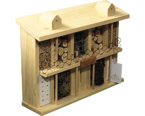 Hôtel à insectes Dobar hôtel à insectes de luxe Landsitz Superior bois env. 47 x 12,5 x 34 cm