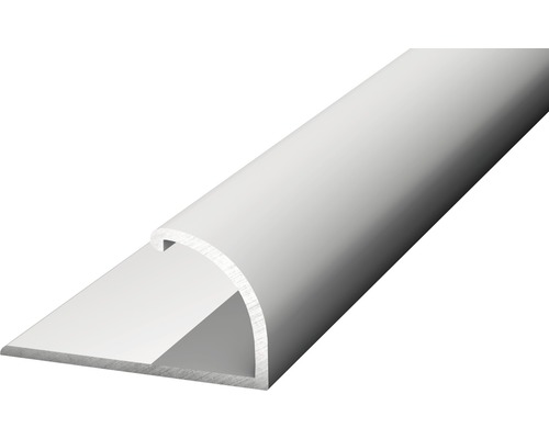 Profilé de finition arrondi pour murs en aluminium anodisé L. 250 cm x H. 6  mm argent