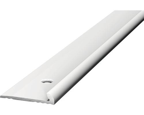 Prinz Abschlussprofil Alu silber gelocht 18 x 3,5 x 2500 mm Weisse Übergangsschiene mit Befestigungslöchern