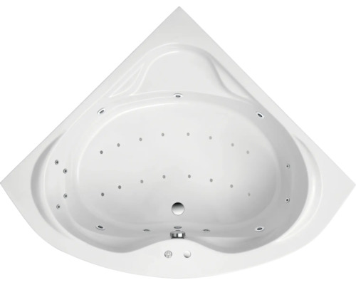 Baignoire balnéo encastrable OTTOFOND Giona 145 x 145 cm blanc brillant 55140 Baignoire d''angle balnéo avec jets pour la détente