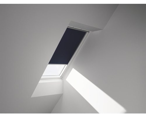 Store occultant VELUX bleu foncé à énergie solaire cadre aluminium DSL C02 1100S