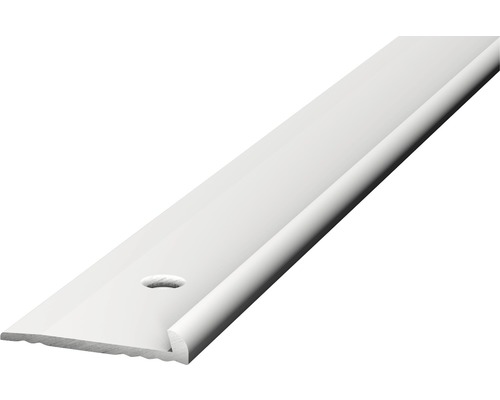 Prinz Abschlussprofil Alu silber gelocht 18 x 3 x 2500 mm Weisse Übergangsschiene mit Befestigungsbohrung