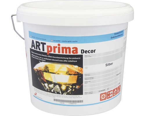 ARTprima Decor Metallic Effekt Beschichtung Silber im Eimer