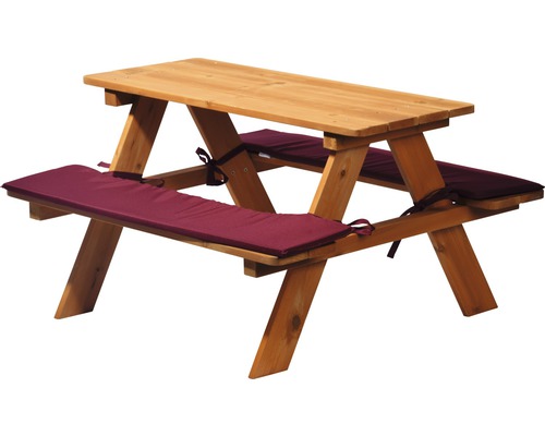 Holz-Picknicktisch mit Sitzkissen