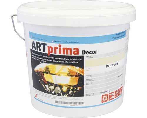 Eimer Art Prima Dekor Metallic Effekt Dekorbeschichtung Perlweiss für Innen und Aussen