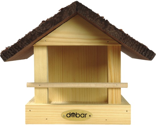 Vogelhaus aus Holz mit Rindendach