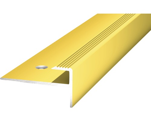Treppenkante mit Einschub Alu gold gelocht 30 x 15 x 1000 mm
