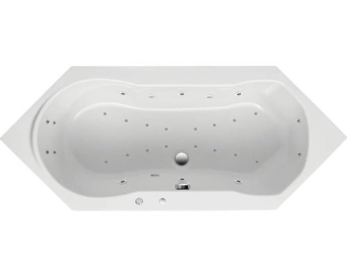 Baignoire balnéo encastrable OTTOFOND Labos 80 x 190 cm blanc brillant 55240 Baignoire d''angle avec jets de massage, vue de dessus