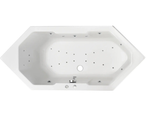 Baignoire balnéo encastrable OTTOFOND York 80 x 180 cm blanc brillant 55250 Vue de dessus d''une baignoire balnéo