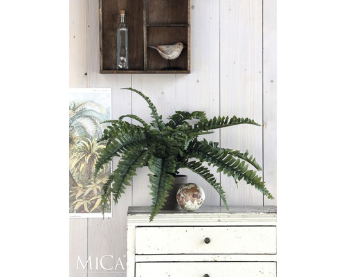 Plante artificielle décorative sur une commode à tiroirs