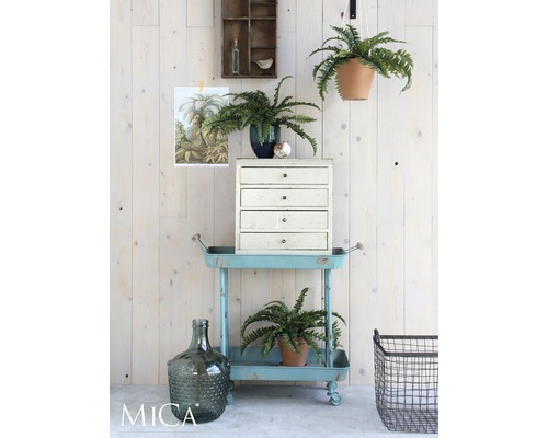 Intérieur décoratif avec chariot à étagères, plantes en pot et commode