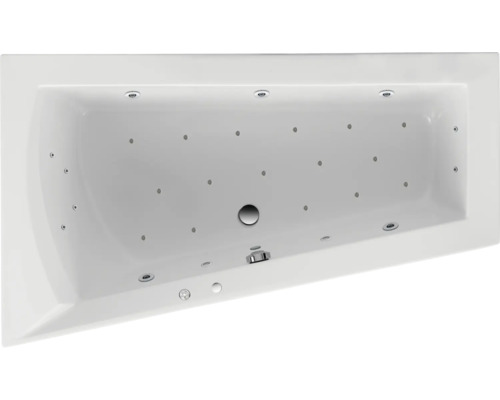 Baignoire balnéo encastrable OTTOFOND Delta 100 x 160 cm blanc brillant 55290 Baignoire rectangulaire avec fonction hydromassage, vue de dessus