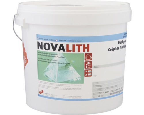 Enduit de finition KABE Novalith AS-Protect ribé plein 1 mm blanc 25 kg