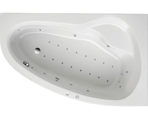 Baignoire balnéo encastrable OTTOFOND Poel 110 x 175 cm blanc brillant 55340 Baignoire d''angle avec fonction tourbillon vue de dessus
