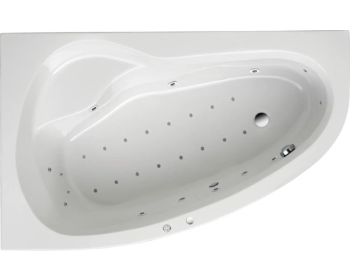 Baignoire balnéo encastrable OTTOFOND Poel 110 x 175 cm blanc brillant 55350 Baignoire balnéo avec jets vue de dessus