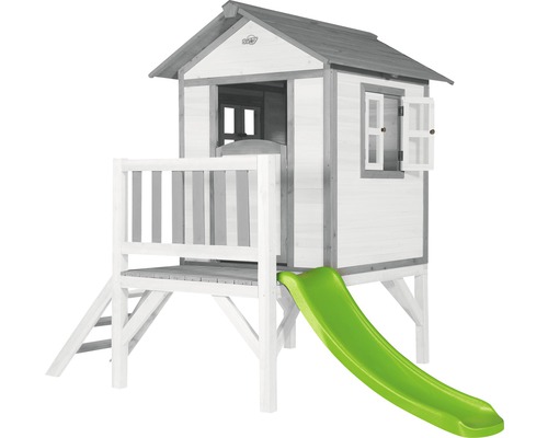 Cabane de jeu en bois avec toboggan