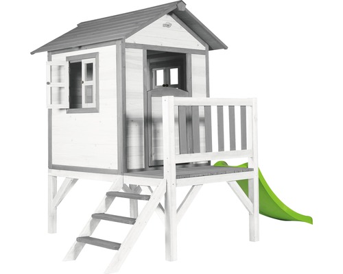 Cabane de jeu en bois avec toboggan et escalier pour le jardin