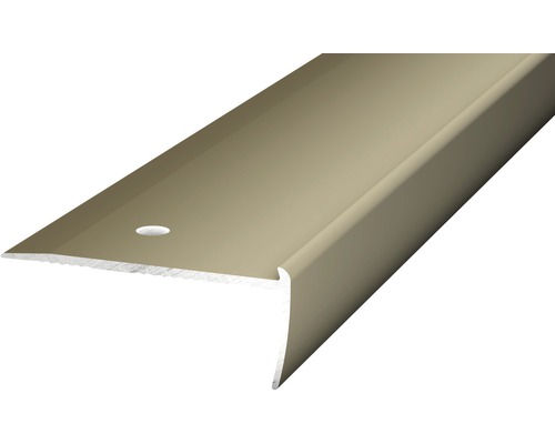 Nez de marche alu pour PVC acier inoxydable mat 2x18,5x2500 mm