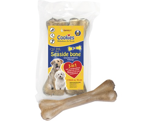 Friandises pour chiens Cookies os à ronger Seaside Bone 2x16 cm friandises à mâcher