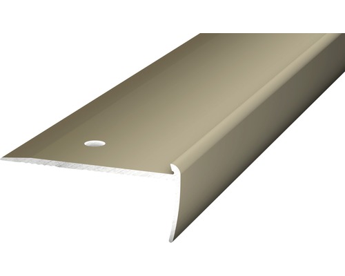 Nez de marche alu pour PVC acier inoxydable mat 2,5x19x2500 mm