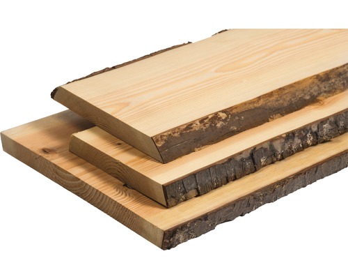 Planche en bois massif sapin de Douglas brut des deux côtés avec flache 1200 x 300-350 x 30 mm