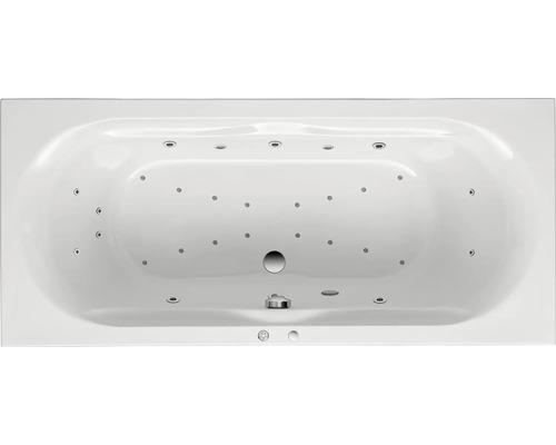 Spa rectangulaire silhouette OTTOFOND Turis 80 x 180 cm blanc brillant 55510 Vue de détail d''une baignoire balnéo par le dessus