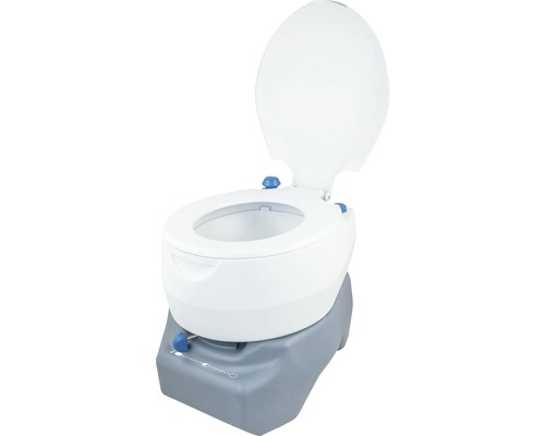 Tragbare Toilette mit offenem Deckel