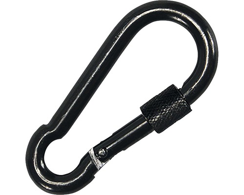 Feuerwehr-Karabiner 80x8 mm mit Schraube schwarz 1 St.