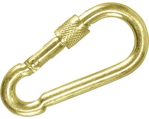 Crochet carabinier 80x8 mm avec vis jaune 1 unité