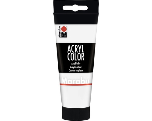 Peinture acrylique Marabu Acryl Color blanc 070 100 ml Tube de peinture acrylique