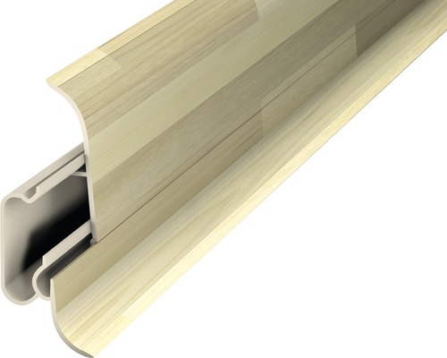 Plinthe conduite de câble noyer olive 2500x60x22 mm Plinthe en bois avec goulotte de câbles