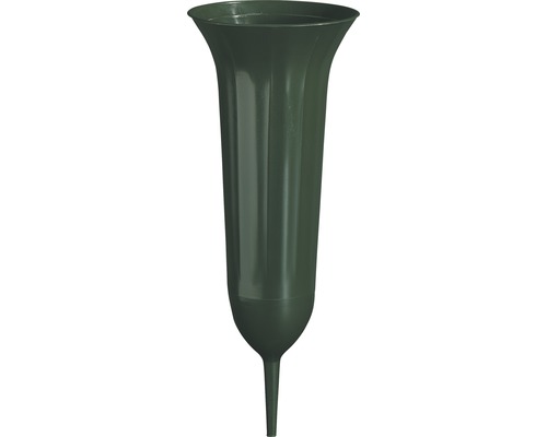 Vase pour sépulture geli plastique Ø 9 cm H 21 cm vert