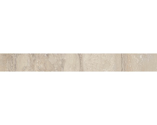 Sockel Memento Travertino ambra lappato 7,2x60 cm Beige Natursteinfliese für den Innenbereich