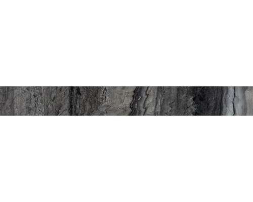 Carrelage de plinthe Memento Travertino noir 7.2x60 cm