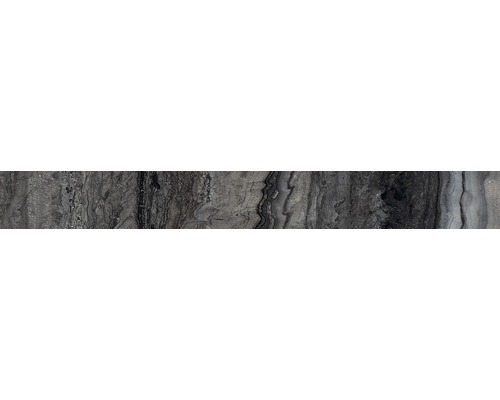 Sockel Memento Travertino black lappato 7,2x60 cm Dekorative Wandverkleidung mit Marmorstruktur