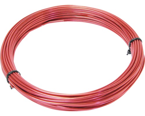Pösamo Aluminiumdraht rot lackiert 2 mm 100 g Rolle aus rotem Bindedraht