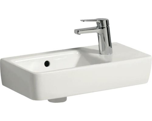 GEBERIT Handwaschbecken Renova Compact 50 cm Ablage rechts weiss 276250000 Keramik Waschbecken mit Armatur
