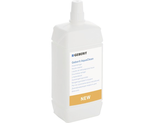 Nettoyant pour buses Geberit AquaClean dans une bouteille blanche