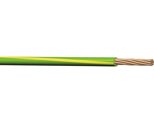 Câble en T 1x16 mm2 vert/jaune Eca (au mètre) Câble de terre avec gaine vert-jaune