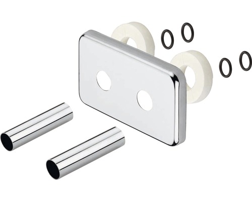 Rosace de recouvrement pour radiateur Sanotechnik plastique 20 mm carrée blanche Set de rosaces pour raccords de radiateur avec tubes et joints