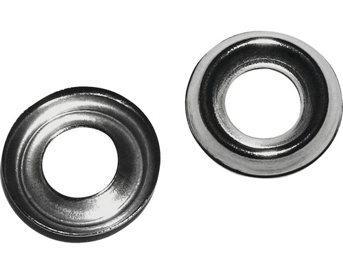 Rondelle de décoration 6x13 mm laiton nickelé, 50 unités Deux rondelles métalliques
