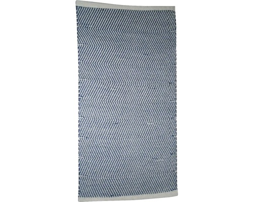 Fleckerlteppich Dakota Streifen graublau 65x130 cm Fleckerlteppich Dakota Streifen graublau 65x130 cm